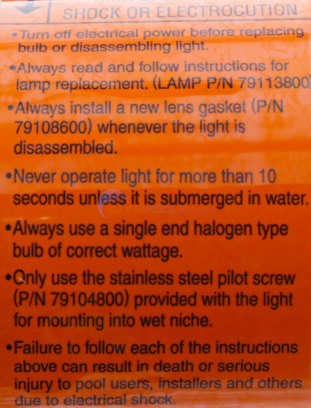 Pentair AquaLight, 120V, 250W, 50ft. Cord w/ SS Face Ring - 77168100