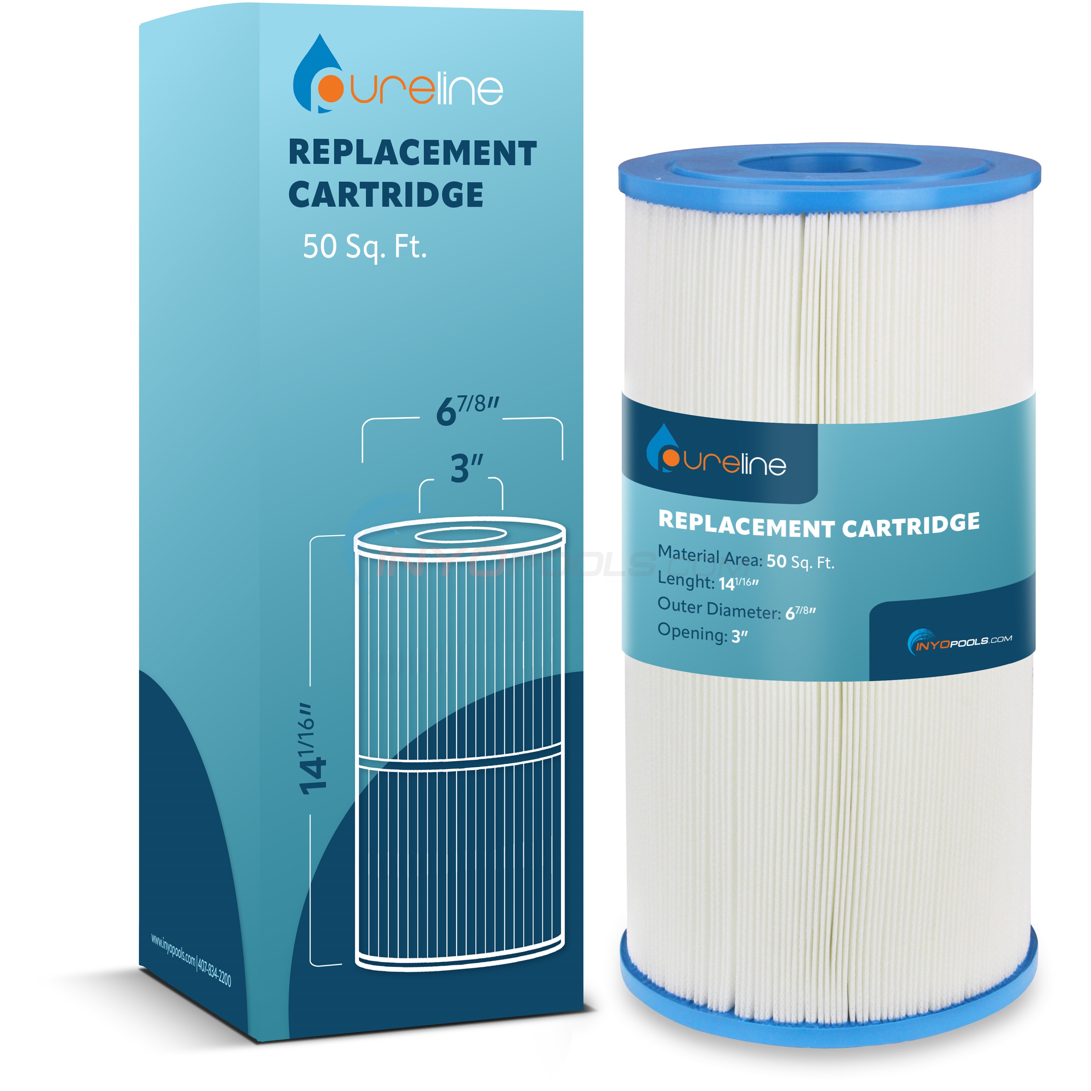 Pureline 50 Sq. Ft. Replacement Cartridge Compatible with Hayward® Swim Clear CX 470 (CX470XRE) C-7447 and Hayward® Super Star Clear C2000 Pool Filter - PL0108