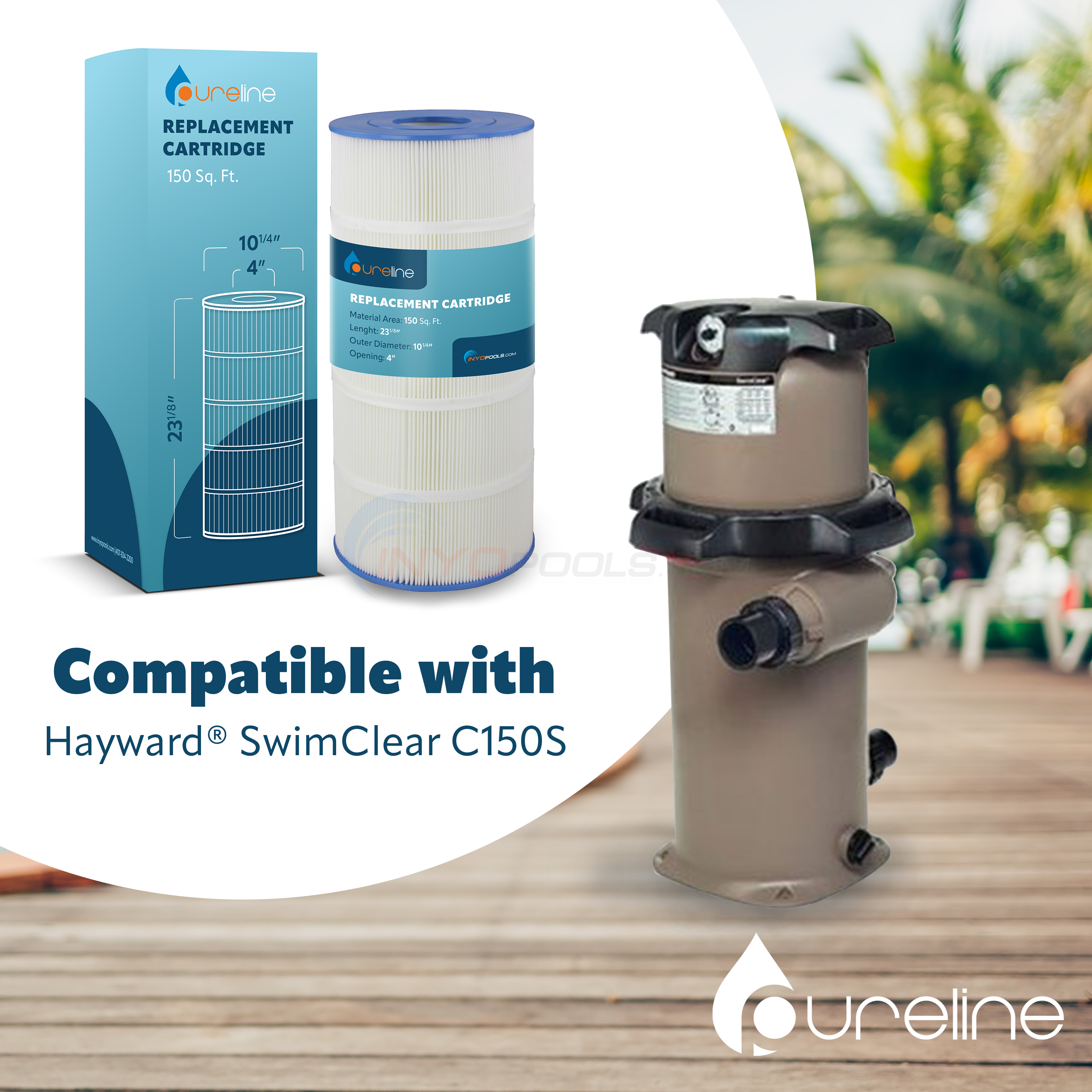 PureLine® Replacement Cartridge - Hayward® SwimClear C150S (PL0166) - CX150XRE