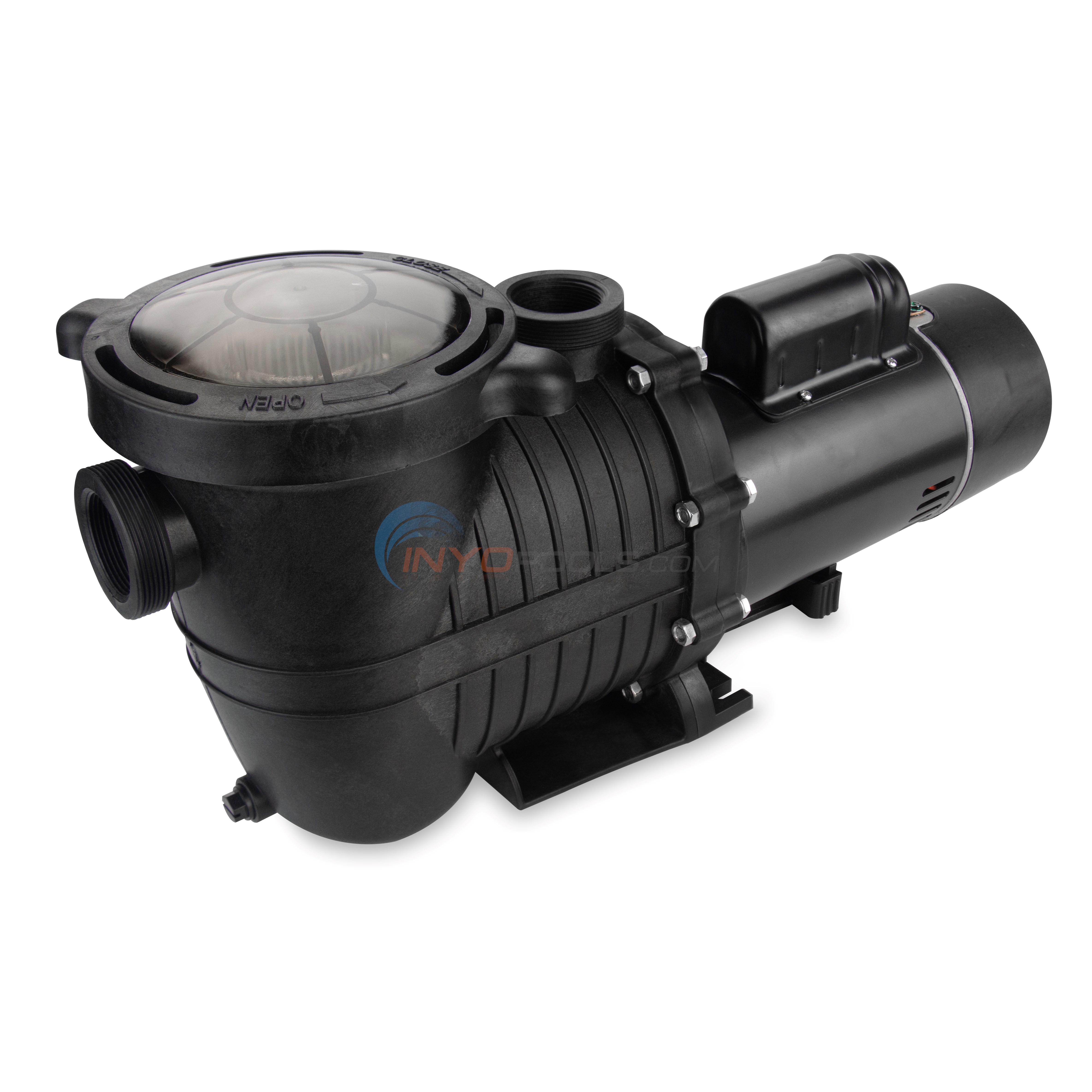 Pureline 1 HP Pure Flow Pump, Inground Pool, Single Speed, 115-230 Volt, Unions Included - PL1606