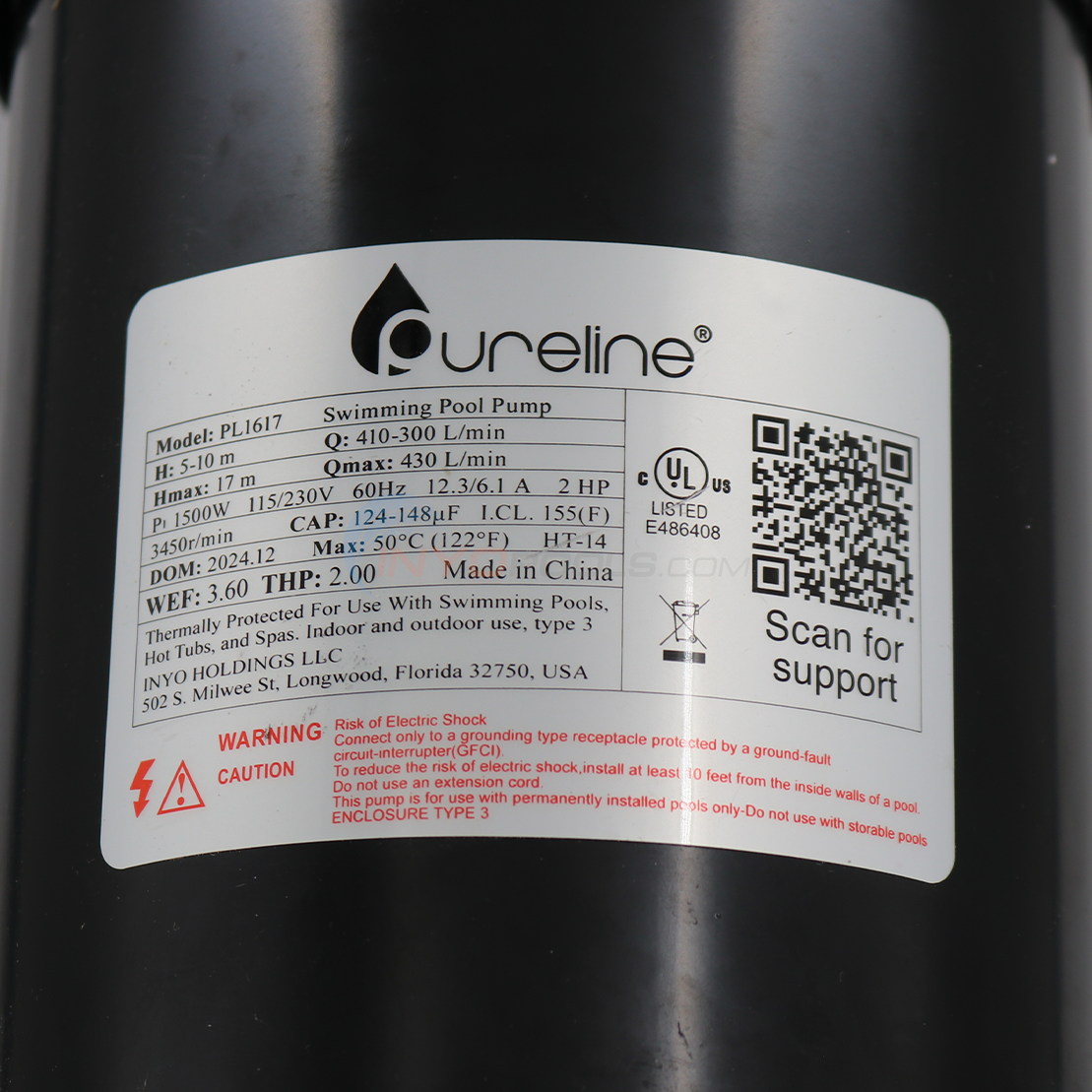 Scratch & Dent Pure Flow II 2HP Inground Pool Pump 115/230v | By Pureline | PL1617 - PL1617-SD