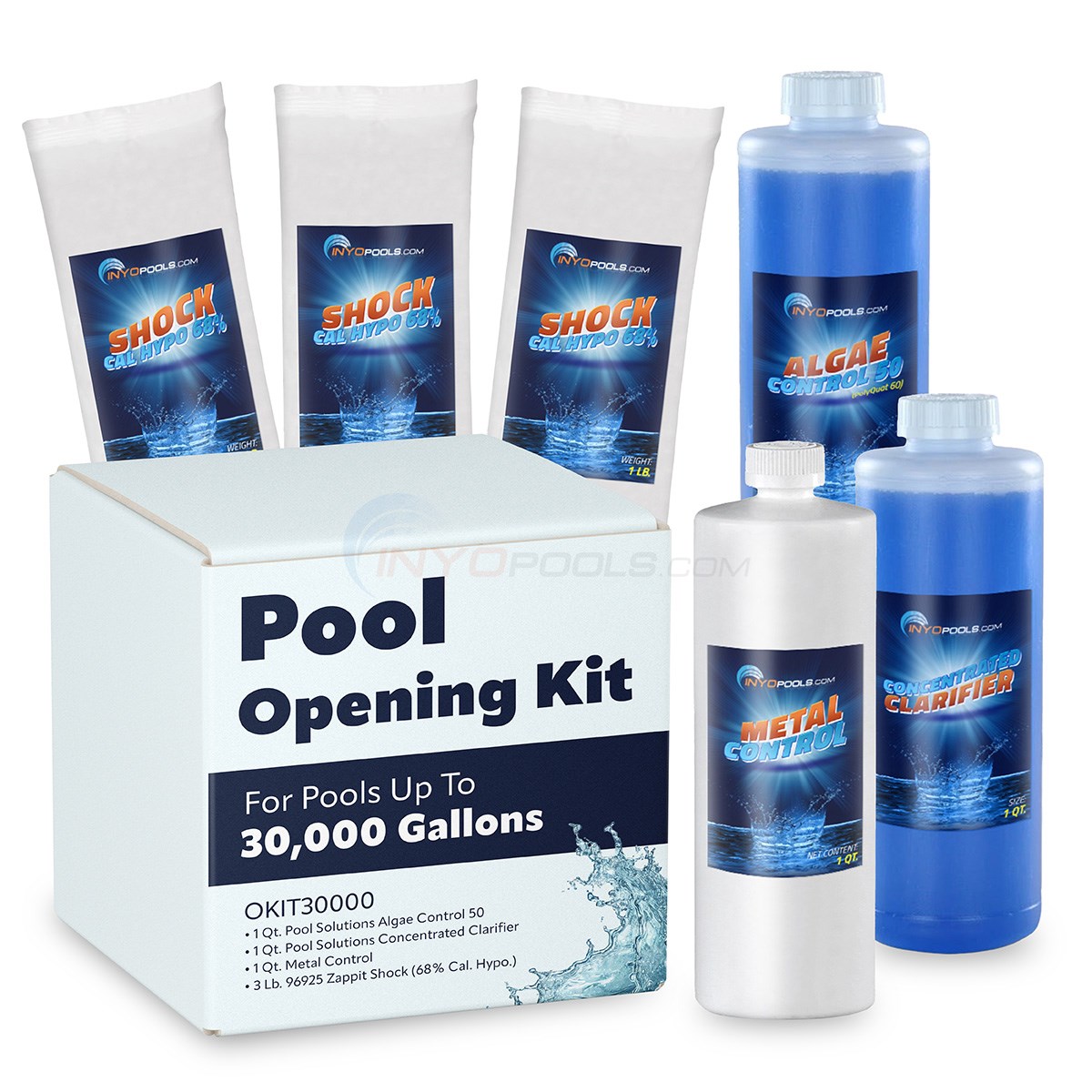 Pool Opening Chemical Start-Up Kit for Pools Up To 30,000 Gallons - OKIT30000