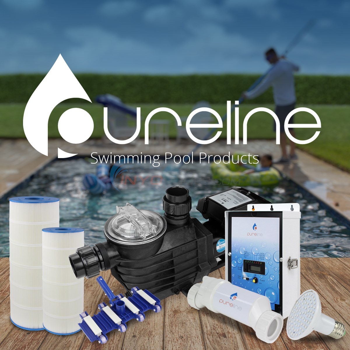 Pureline 24' Round Blue Overlap Above Ground Pool Liner, 48" - 52" Wall, Standard Gauge - PLLI2448BOSG - PL2006