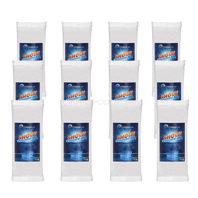 12-Pack Pool Shock Power Blast (68% Cal Hypo) 12x1 Lb Bag - R20841-12