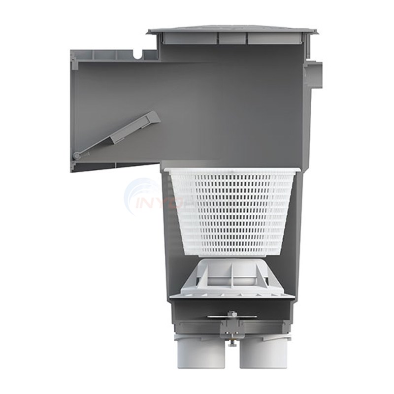 Hayward Concrete Skimmer, 2" Skt, White, Round Lid, with Overflow Port