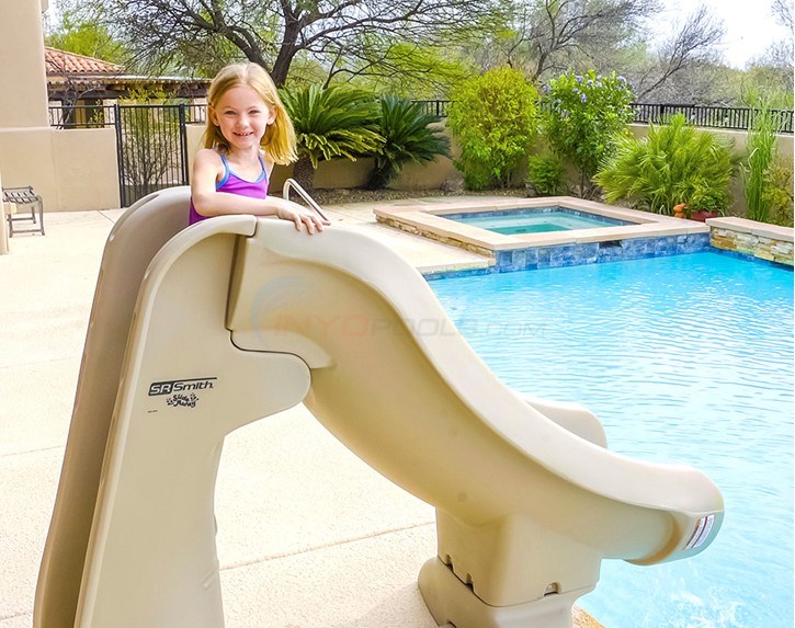 S.R. Smith SlideAway Removable In-Ground Pool Slide, Taupe/Tan - Model ...