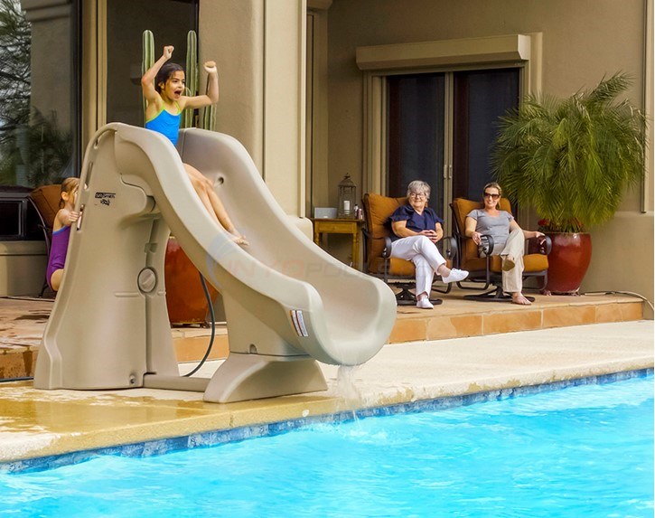 S.R. Smith SlideAway Removable In-Ground Pool Slide, Taupe/Tan - Model ...