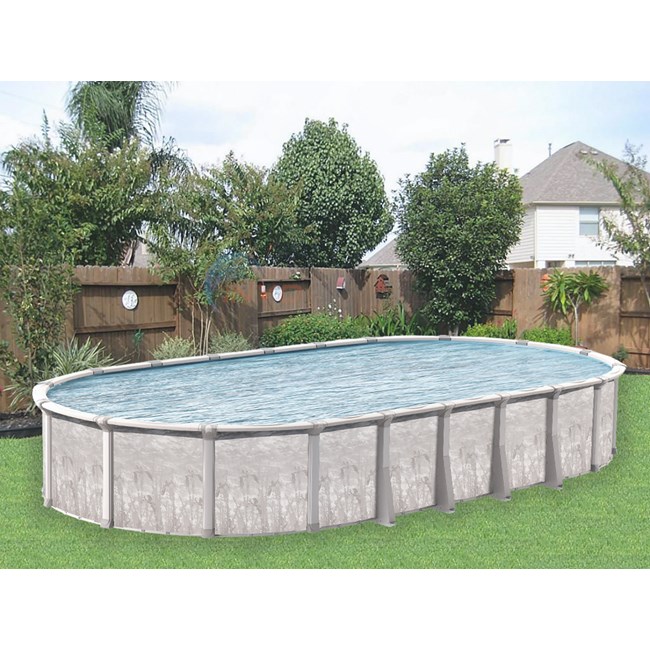 Wilbar 15' x 30' x 52" Oval Above Ground Pool by Venture, Liner, Pump, Filter & Skimmer Included - PVENYM153052RSRSRLP