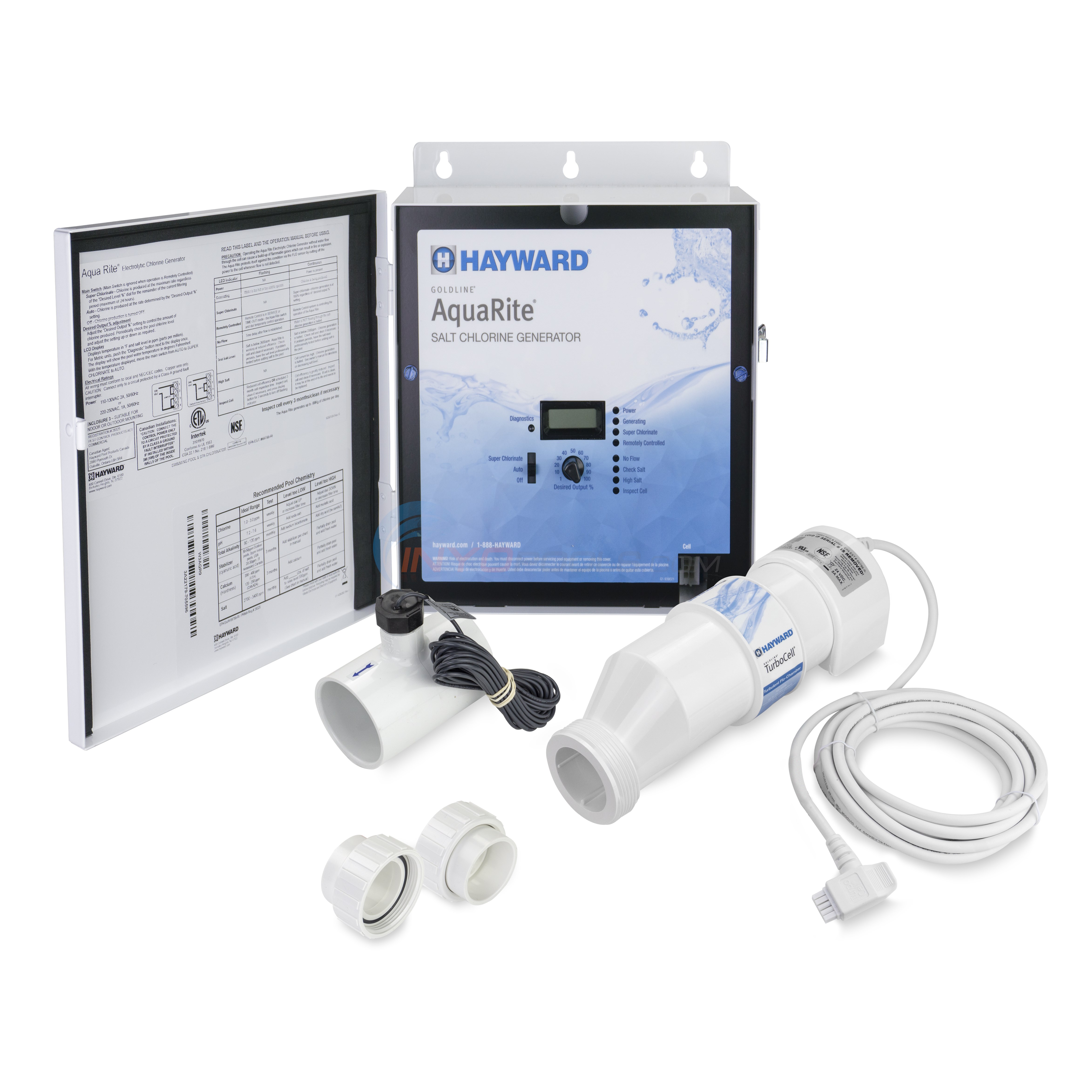 Hayward AquaRite Salt System, 25,000 Gal Pool, Control Panel
