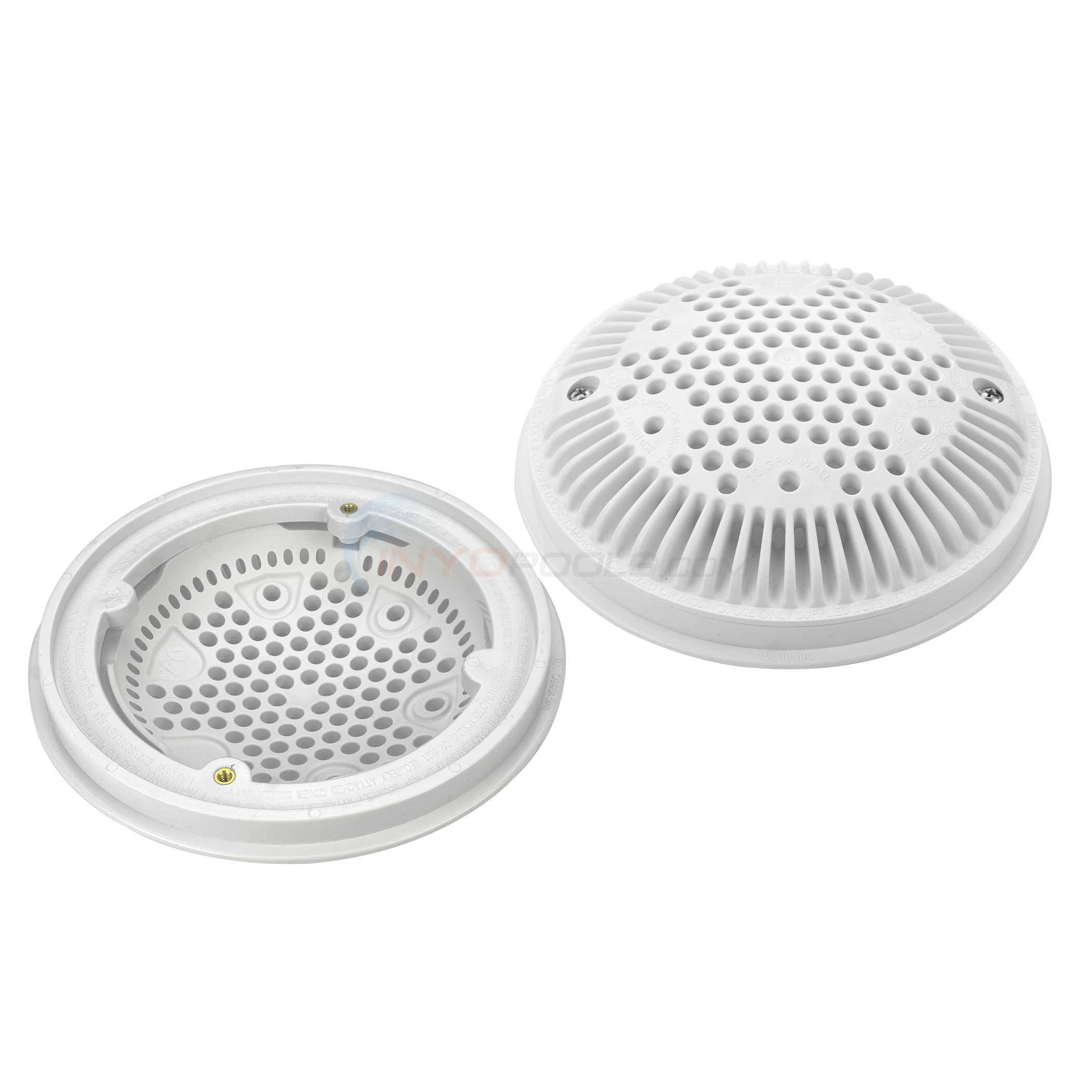 Main Drain Grate, Waterway Anti Vortex, Round, White - 642-2330 