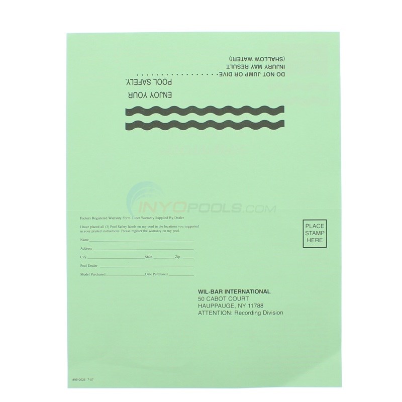 Wilbar Envelope Safety Stickers - 95-0007
