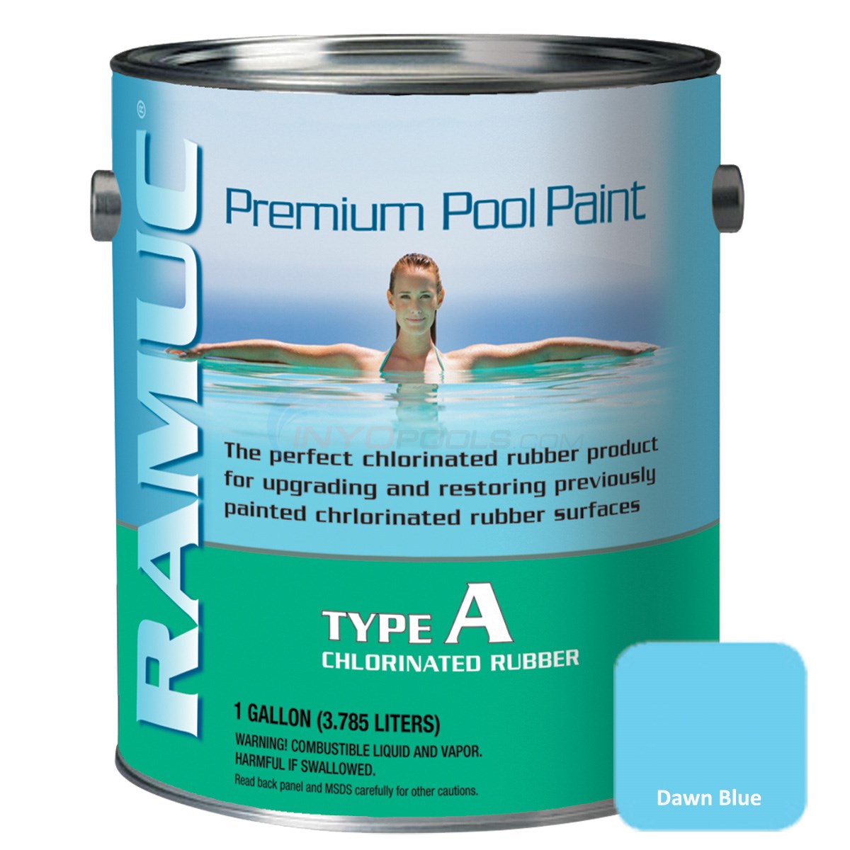 Ramuc Type A Premium Chlorinated Rubber Pool Paint, Dawn Blue NA607