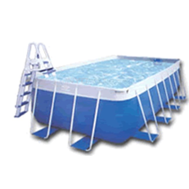 Advantage Pool 10' X 18' Rectangle X 52" Tall w/ 1.0HP 50 Sq Ft Cartridge Filter, Ladder, Skimmer & - ADVPOOL10X18X52
