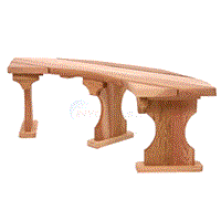 Western Red Cedar Quarter Round Backless Bench QR60U