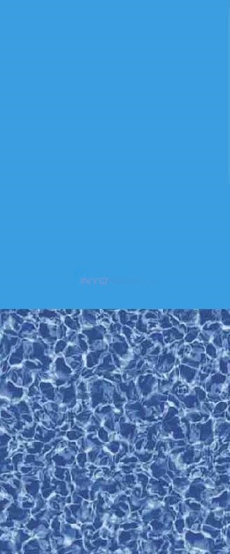 15X31 Oval Plain Blue Wall W/ Water Floor Pool Liner Overlap 48/52