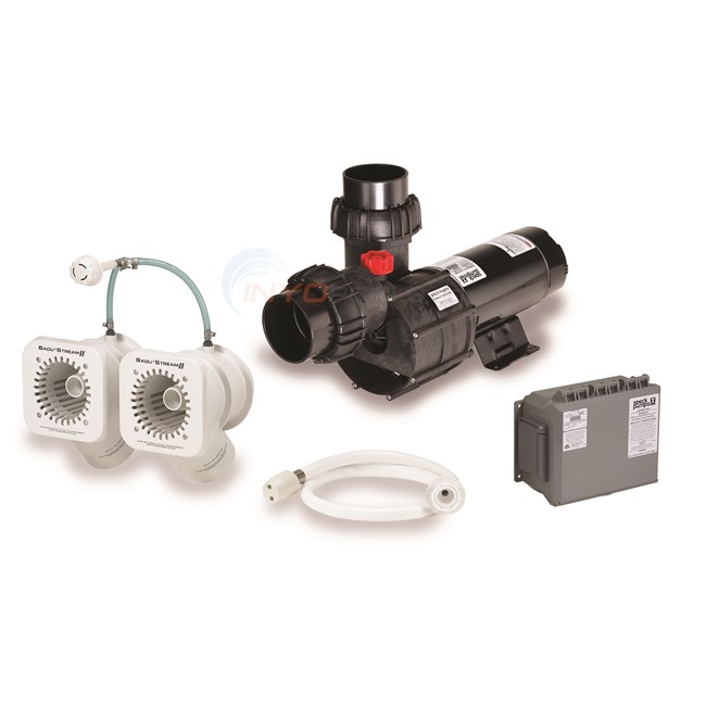 Speck BaduJet Stream II Jet System D - 4 HP (2) Single Phase w/ GFCI (SQUARE COVER) - SS484-3400M-1SW