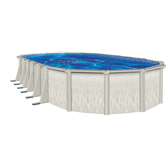 Barbados 12' x 24' Oval 52" Above Ground Pool - PBAR-BL122452SSPSS2C