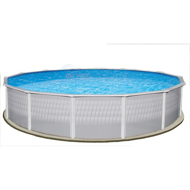 Barbados 12' Round 48"-Wall, Steel Pool W/ Pump, Filter, Liner & Skimmer - Clearance - NB1500P