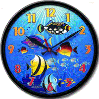 Blue Wave Tropical Fish Clock - NT310 - INYOPools.com
