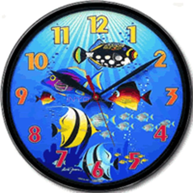 Blue Wave Tropical Fish Clock - NT310