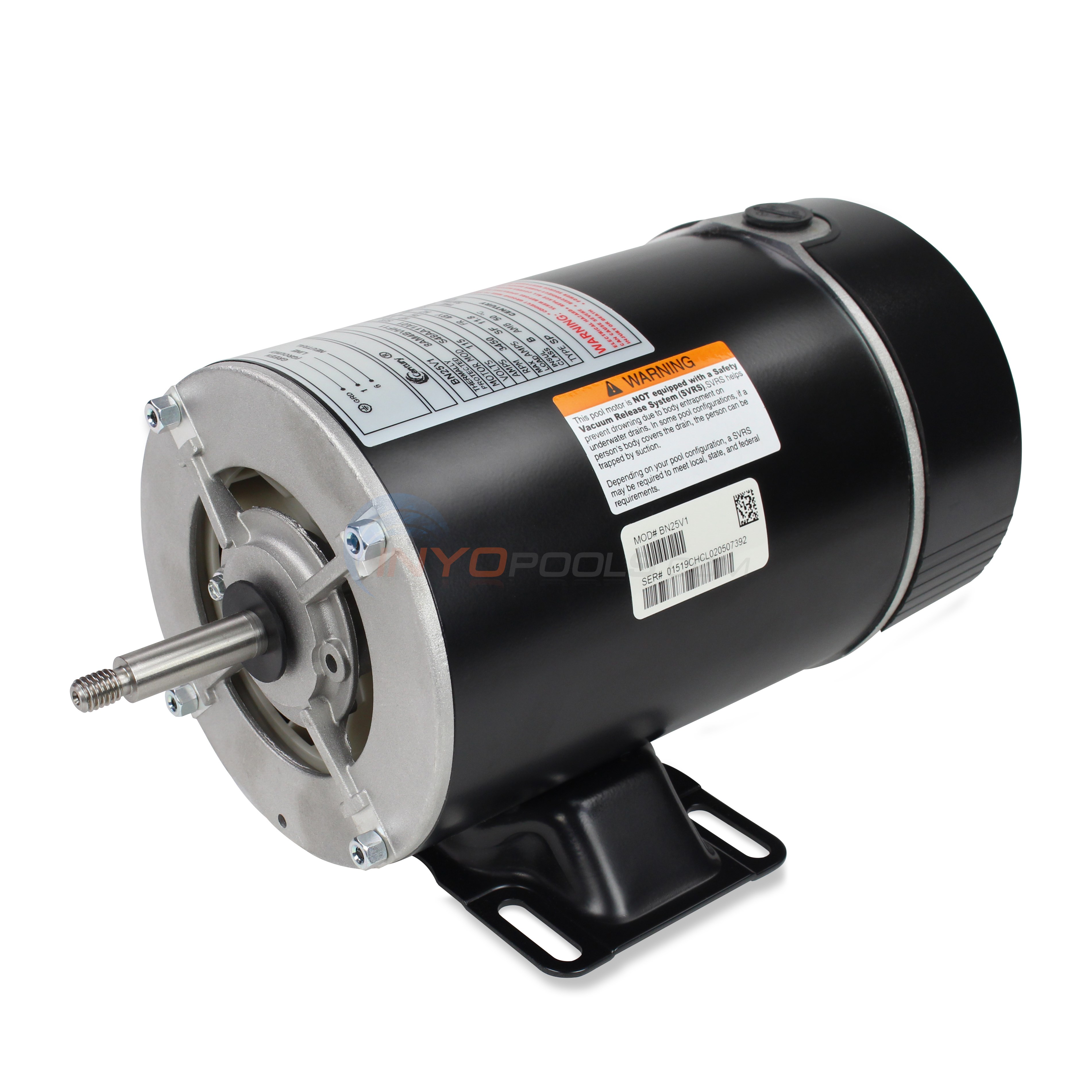 Century (A.O. Smith) 1.0 HP Up Rate Thru Bolt Motor, 48Y
