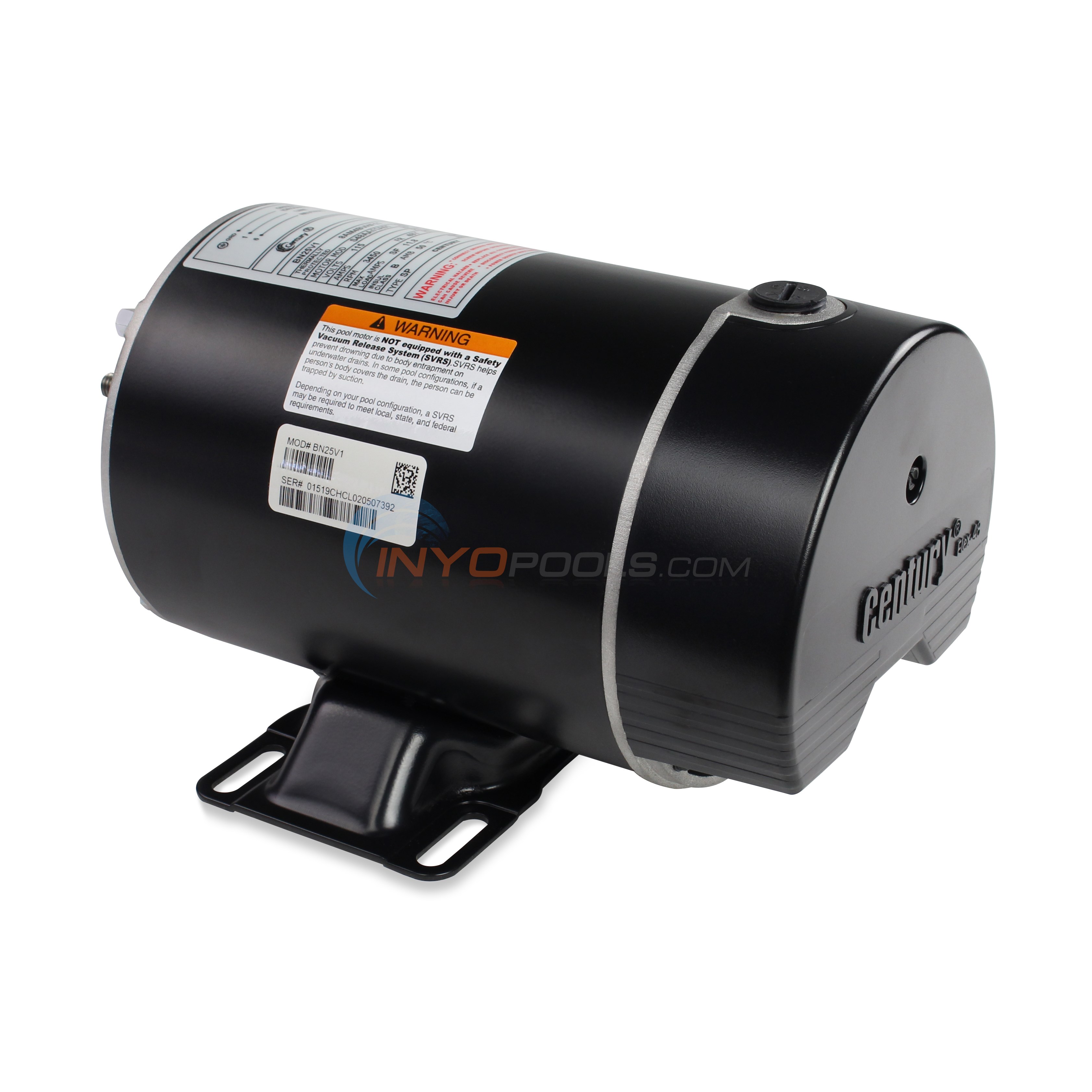 Century (A.O. Smith) 1.0 HP Up Rate Thru Bolt Motor, 48Y