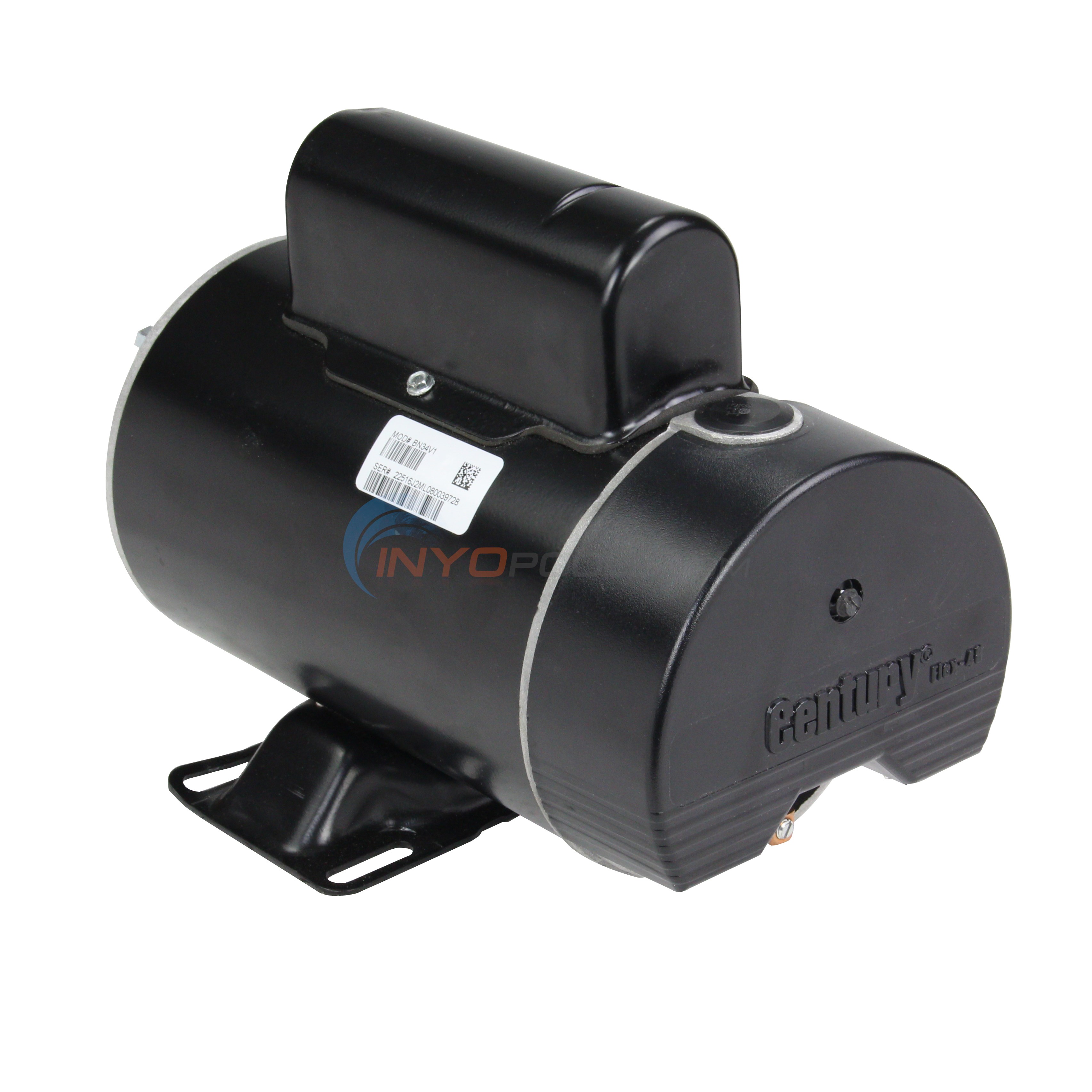 Century (A.O. Smith) 1.5 HP Up Rate Thru Bolt Motor, 48Y Frame, 230 Volt Dual Speed - Model BN34V1