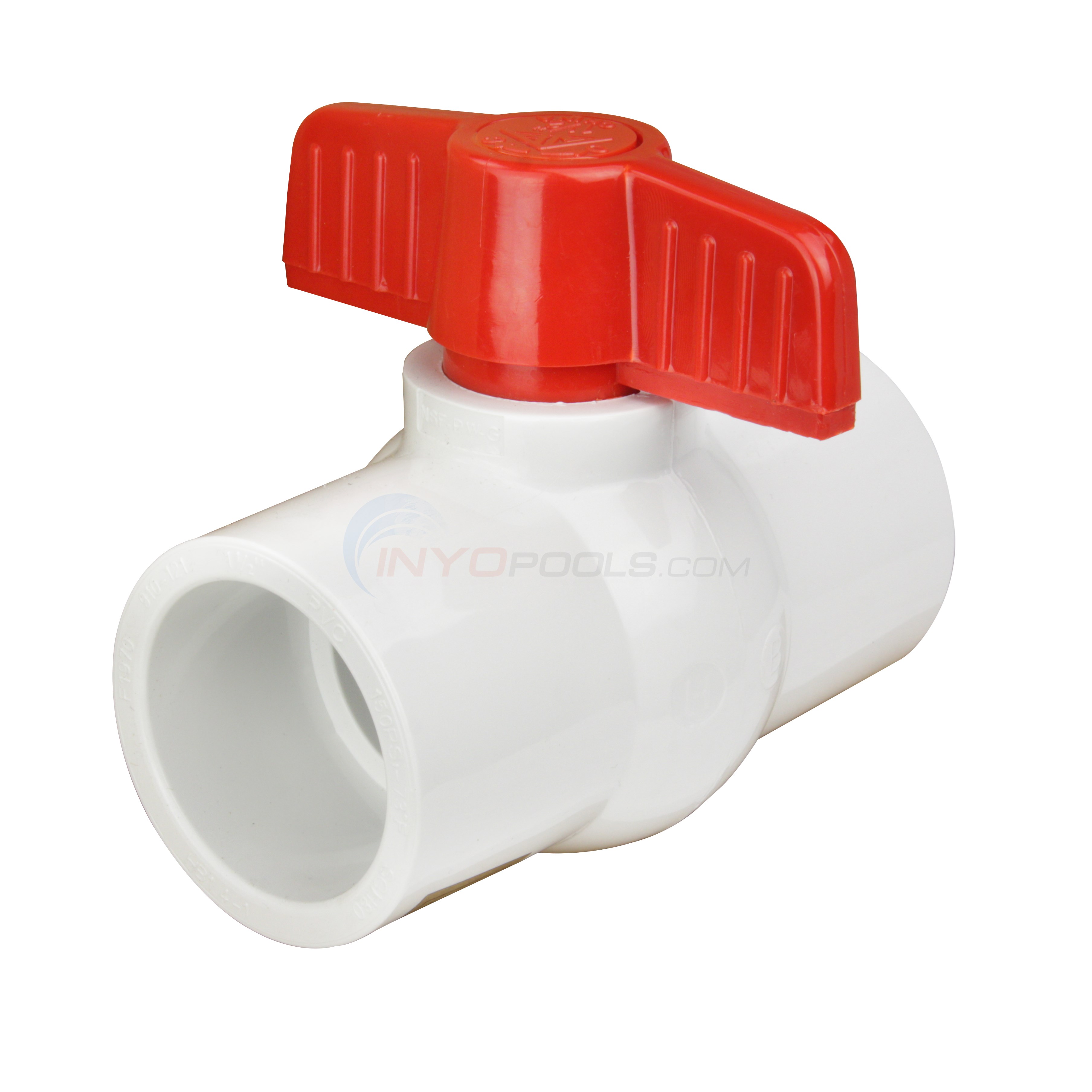 Ball Valve, 1-1/2" Slip, Schedule 40 PVC, Quarter Turn - BV015
