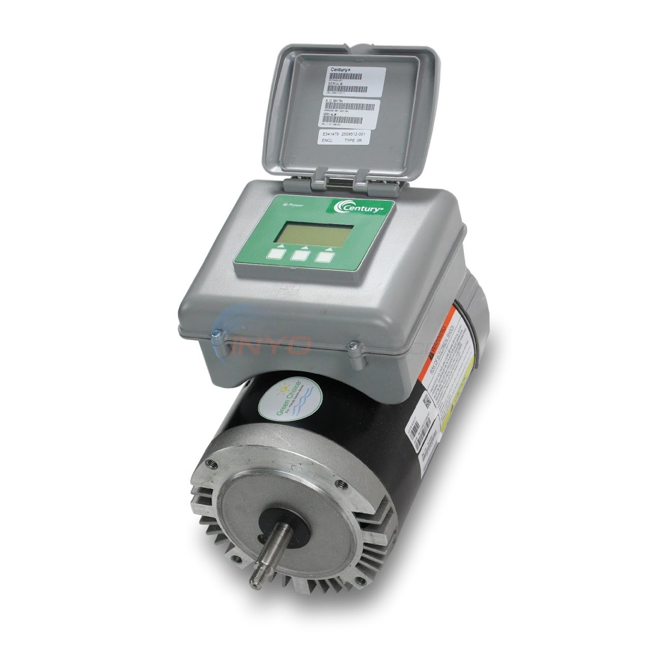 Pool Motor Round Flange 1 HP Full Rate Dual Speed w/ Digital