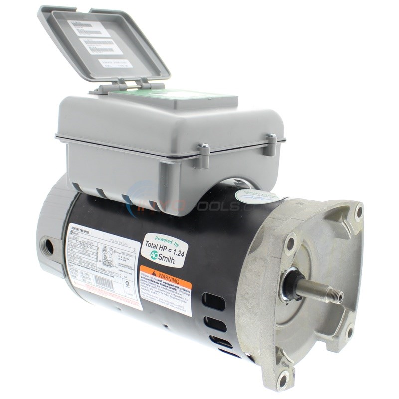 Pool Motor Square Flange 3/4 HP 115V Full Rate Dual Speed w/ Digital Controller