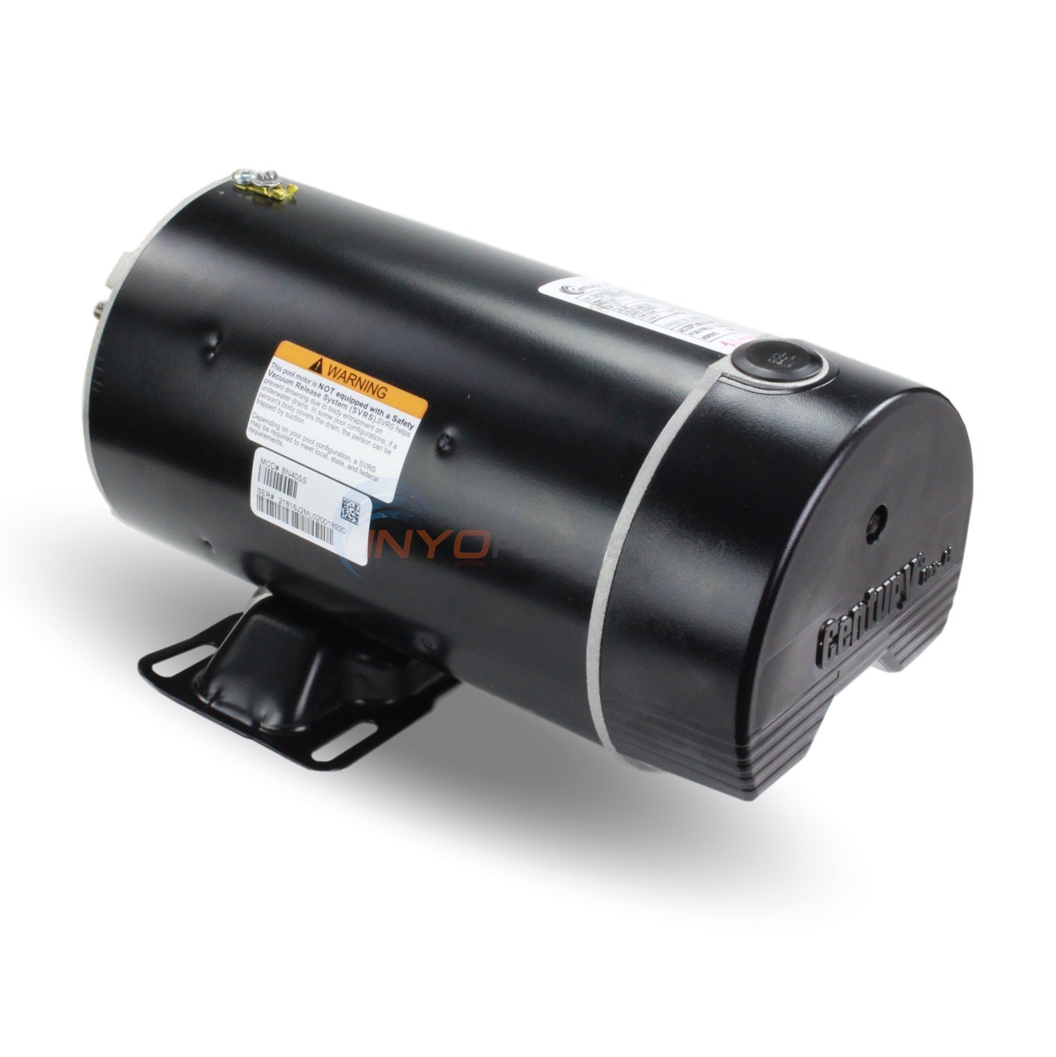 Magnetek Century (A.O. Smith) 2.0 HP Up Rate Thru Bolt Motor, 48Y Frame, Single Speed - Model BN40SS