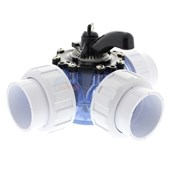 CMP HydroSeal 3-Way Diverter Valve with Unions, Clear CPVC 2" Slip - 25923-209-000