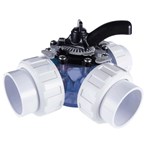 CMP 3-Way Diverter Valve with Unions, 1.5" Slip, Clear CPVC ...
