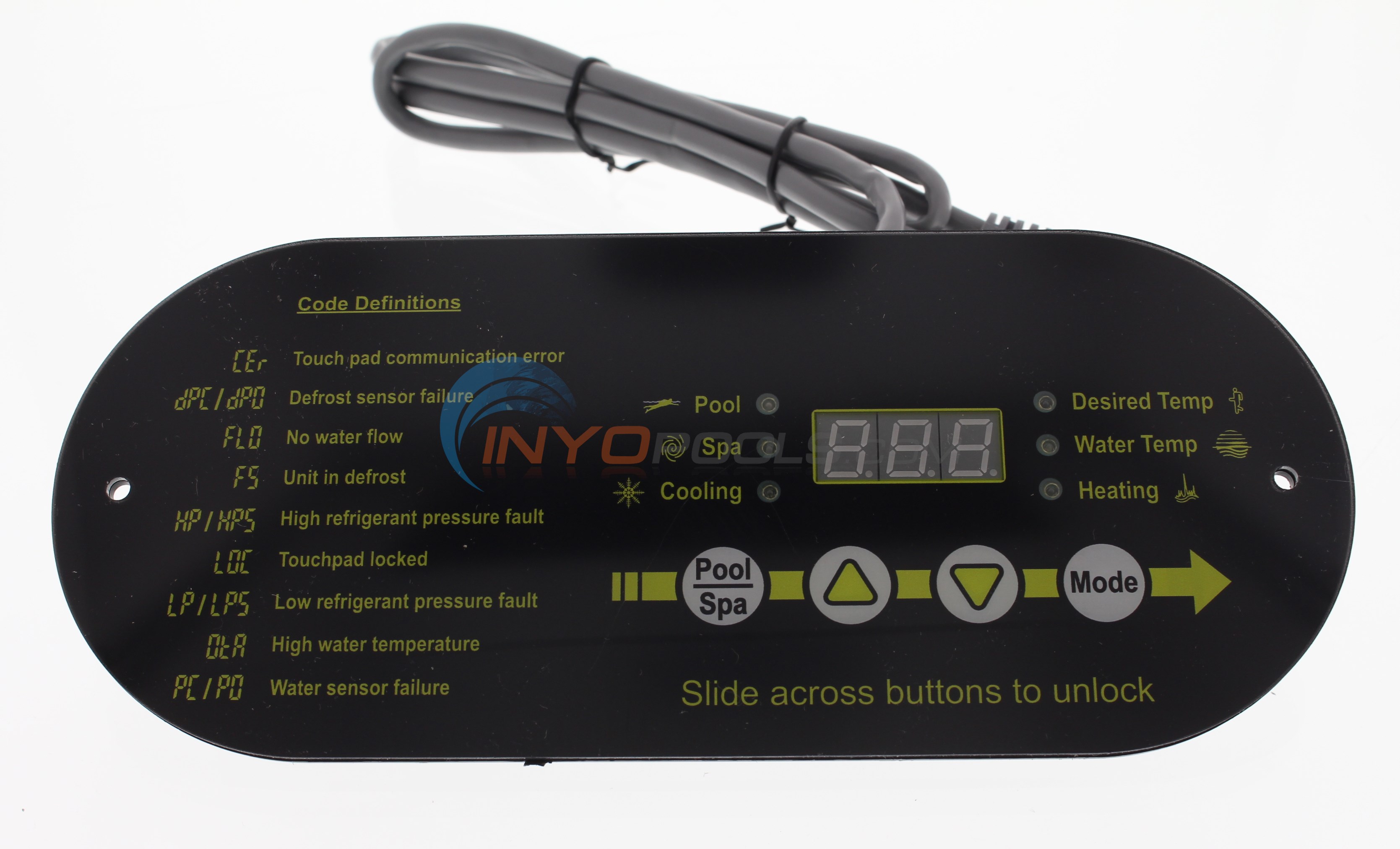 AquaCal CONTROL PANEL ASSEMBLY 100/120 4 BUTTON ECS0271