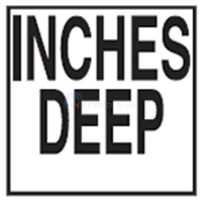 Inlays Depth Marker-Ceramic 6" B/W Smooth Top Print Inches Deep (1 Tile) - CCT611532