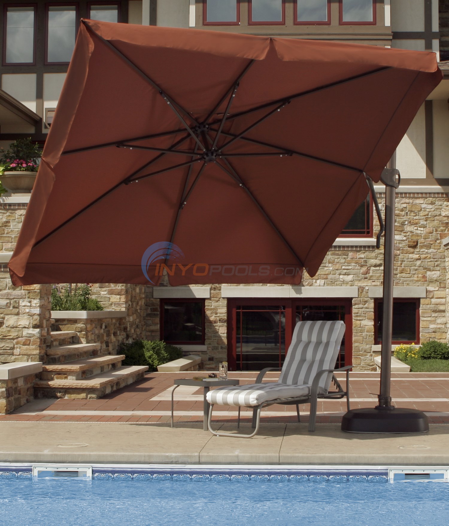 Cantilever 10' Square Umbrella w/Valance Olefin Chpgn