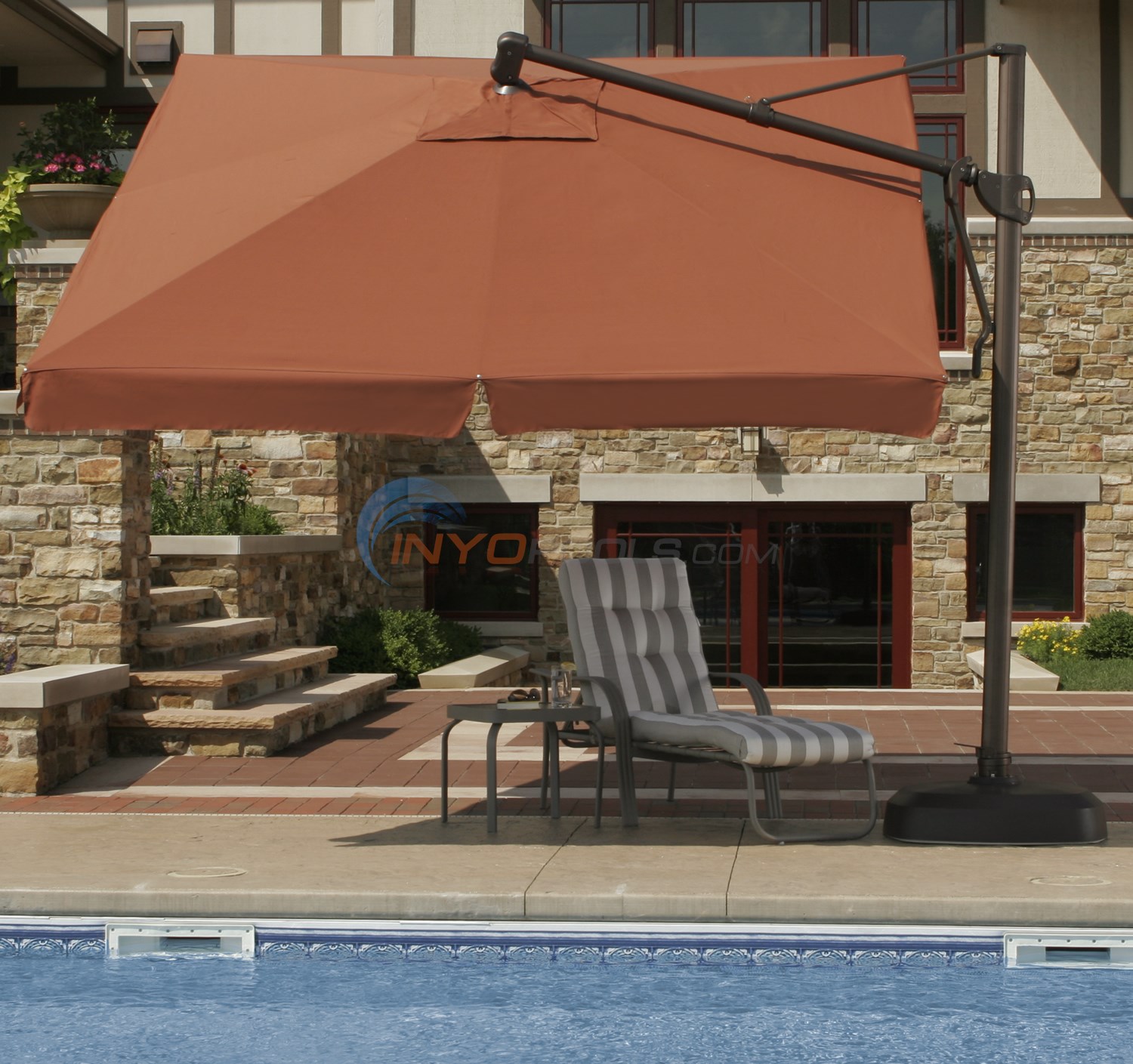 Cantilever 10' Square Umbrella w/Valance Olefin Chpgn