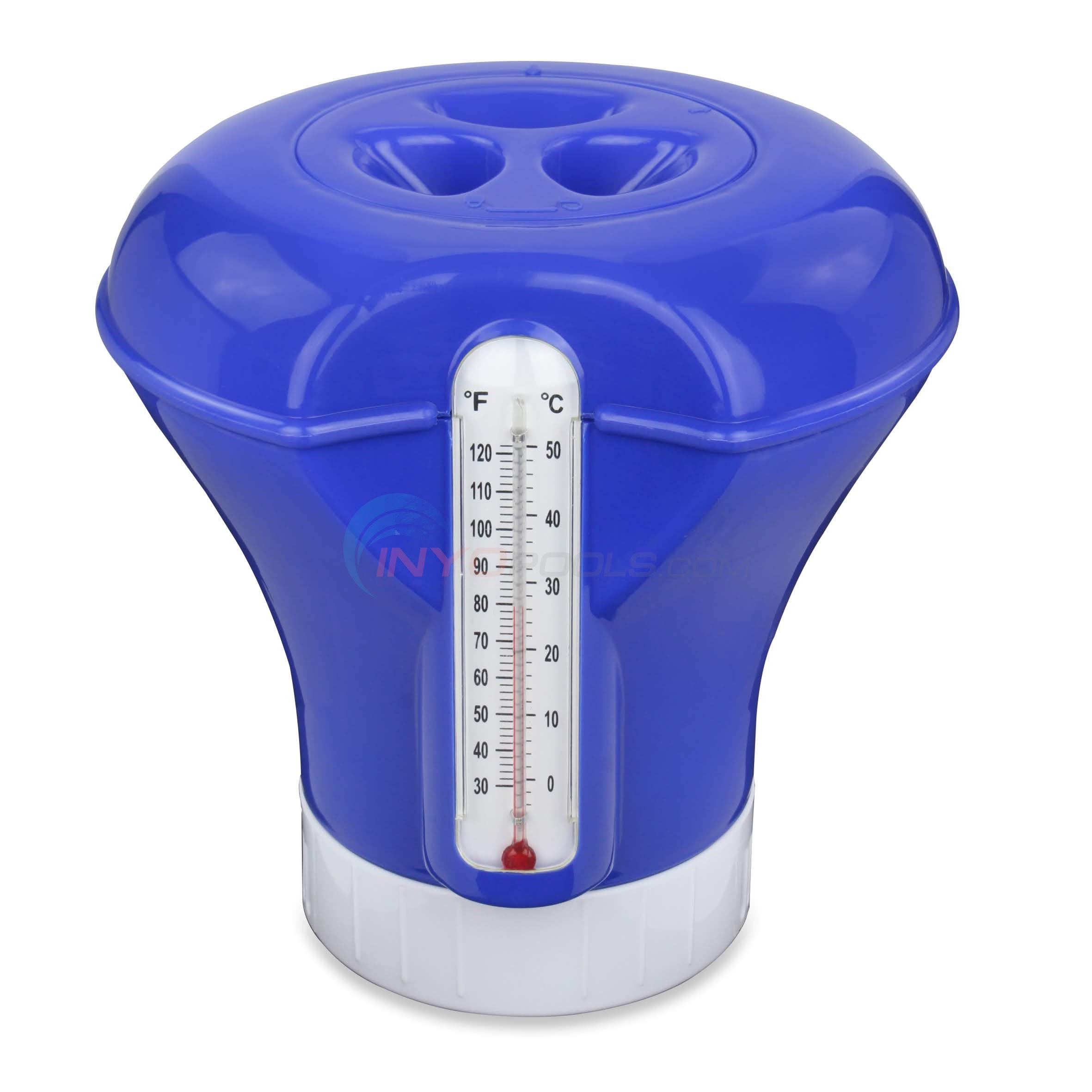 Pureline Floating Pool Chlorinator with Thermometer, Tablet Feeder