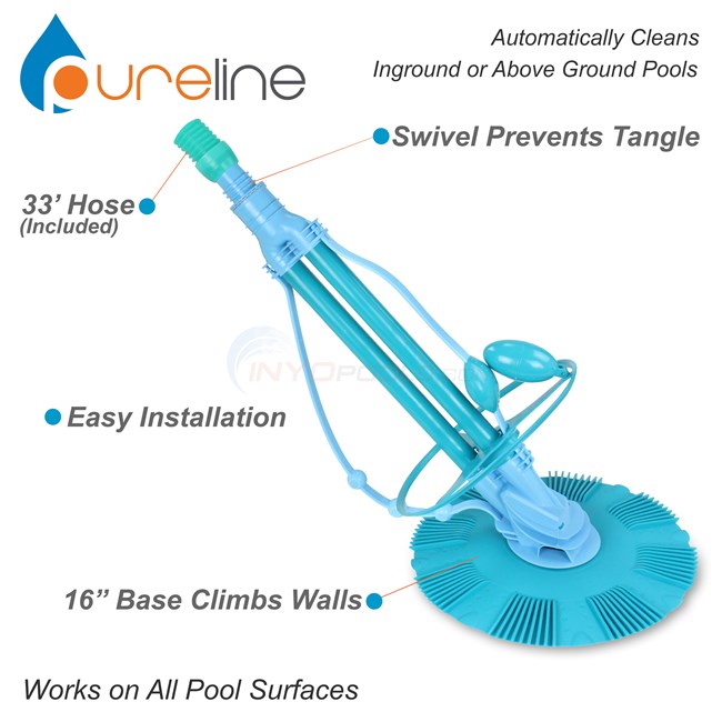 Pureline Automatic Pool Cleaner Super Blue  CLEARANCE 90-DAY WARRANTY! - PL1803
