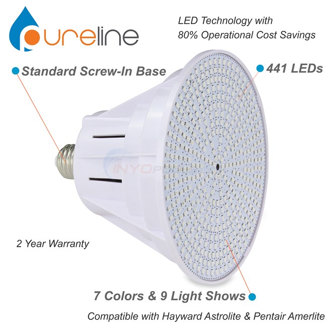 PureLine LED Pool Bulb v2 Color Changing 120V 35W - PL5859