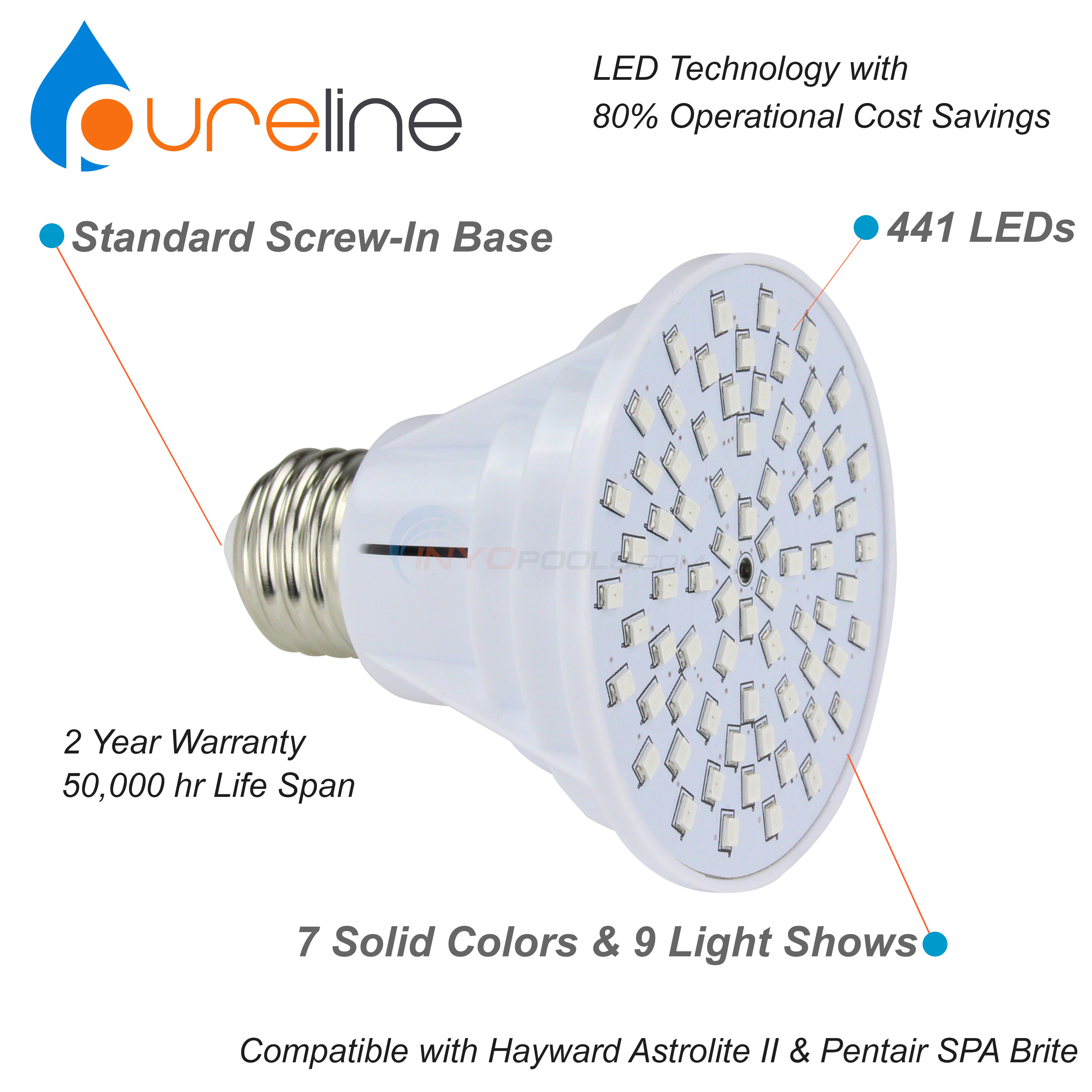 Pureline LED Spa Bulb v2 Color Changing 120V 5W Out of Stock ...