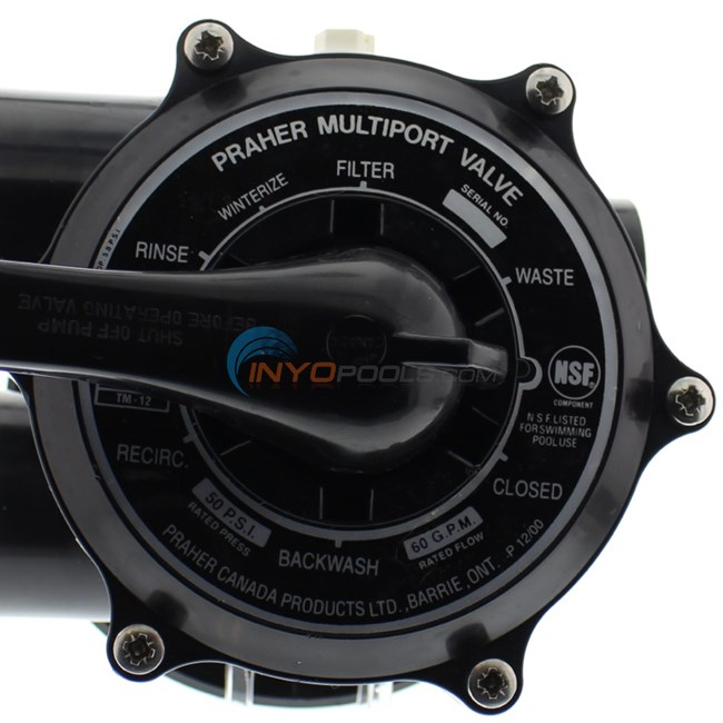 Praher Multiport Valve, Top Mount, 1.5" Plumbing - TM-12-PB