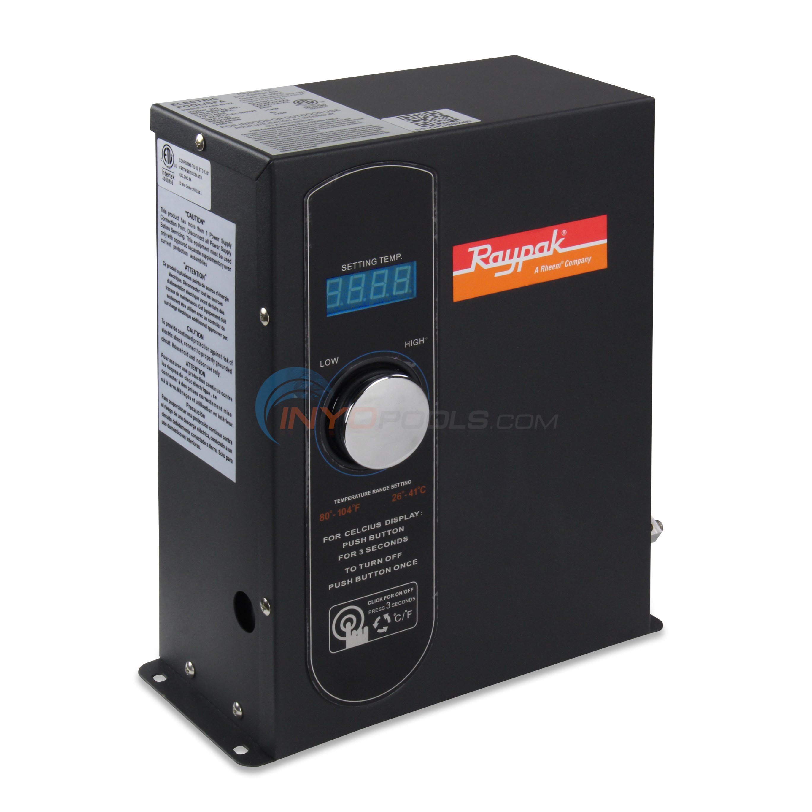 Raypak E3T Electric Digital 18kW Pool & Spa Heater, 61,419 BTU