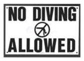 Swimming Pool Safety Sign - No Diving Allowed