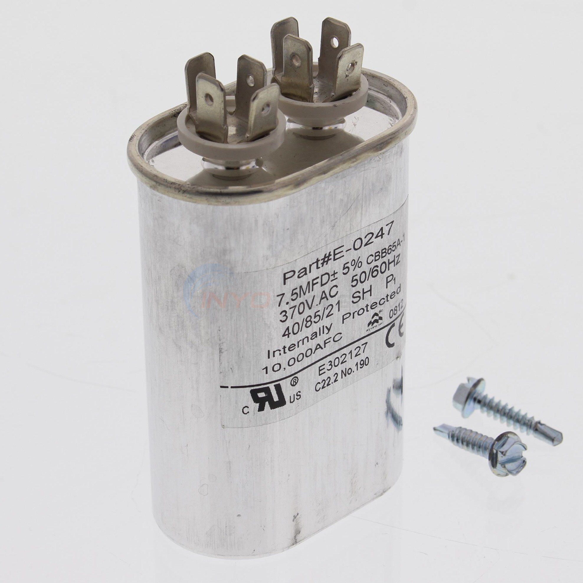 Zodiac Capacitor, Fan Motor, 7.5/370 MFD 2000,2500,3000