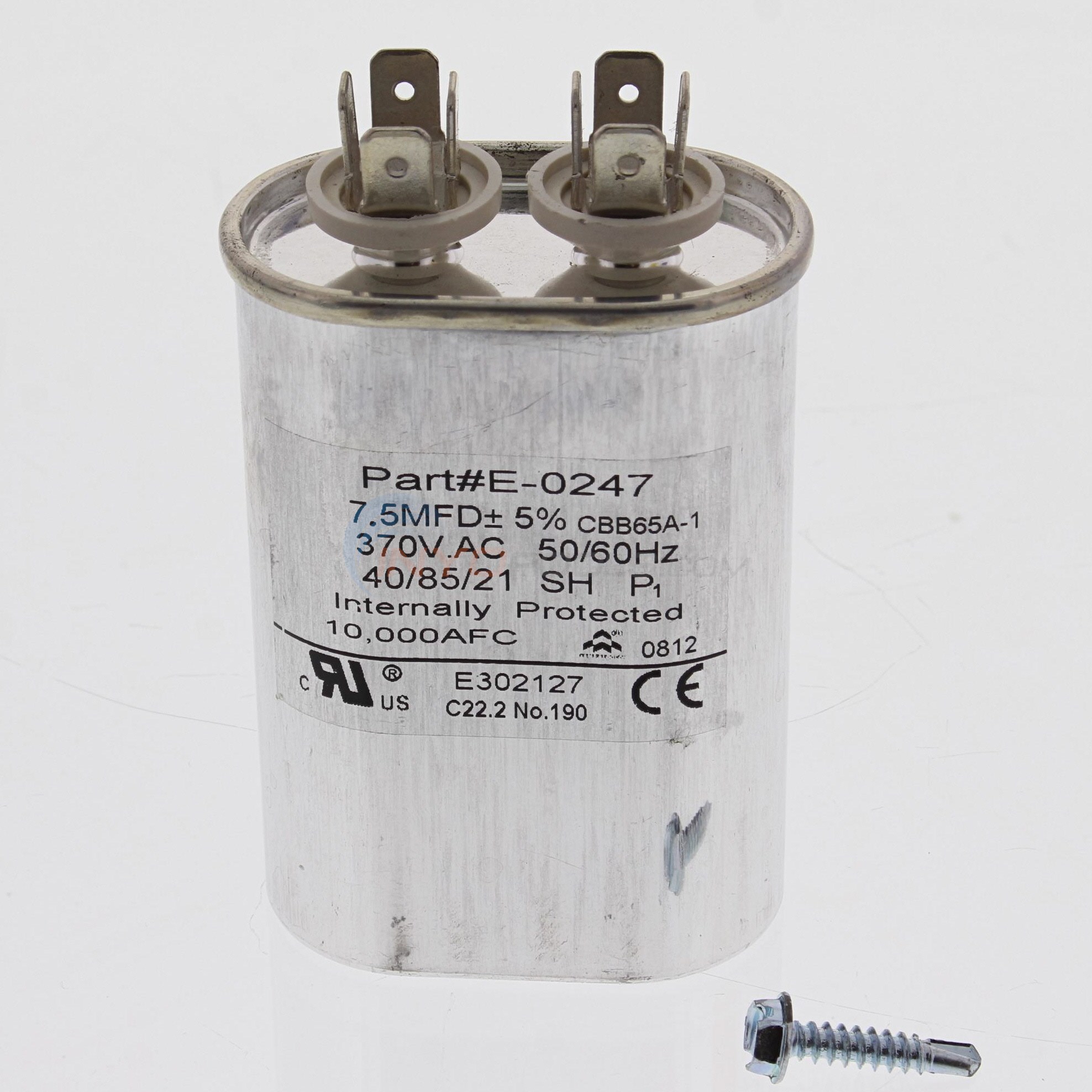 Zodiac Capacitor, Fan Motor, 7.5/370 MFD 2000,2500,3000