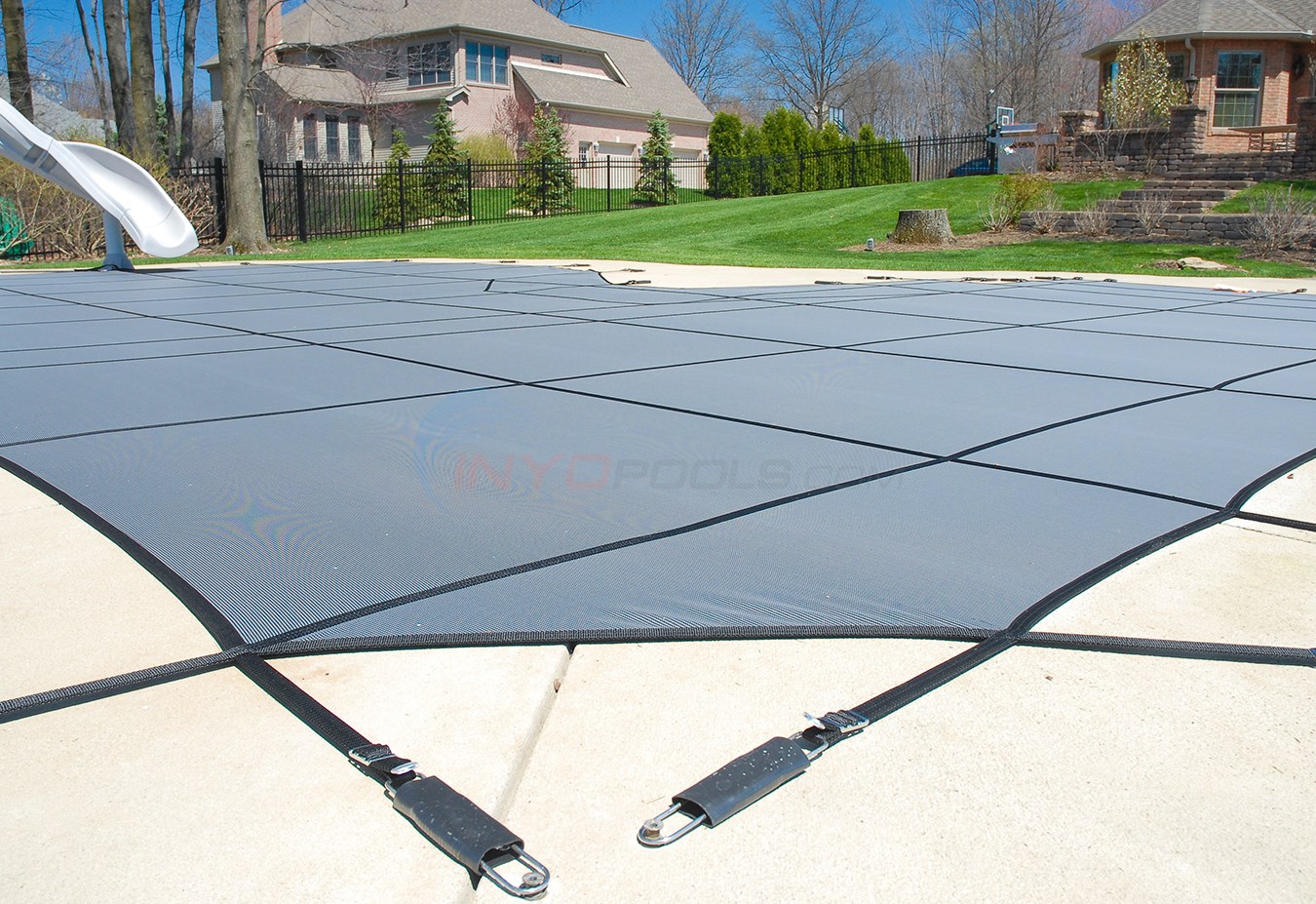 20' x 40' Rectangular Secur-A-Pool Gray Mesh Safety Cover 15 Year (3 ...