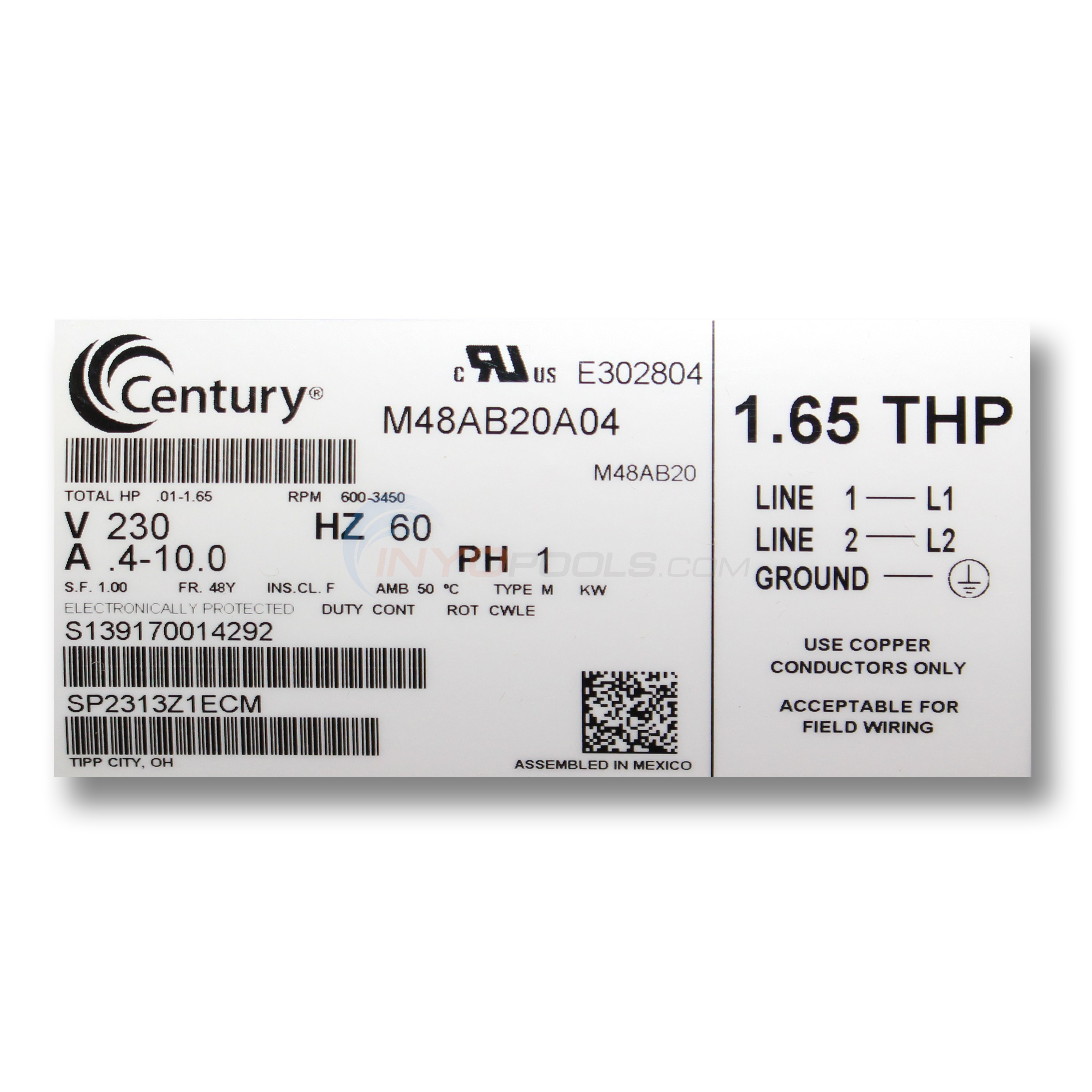 Hayward 1.65 HP Max-Flo VS Pump, Inground Pool, Energy Efficient, Variable Speed, 230 Volt - W3SP2303VSP