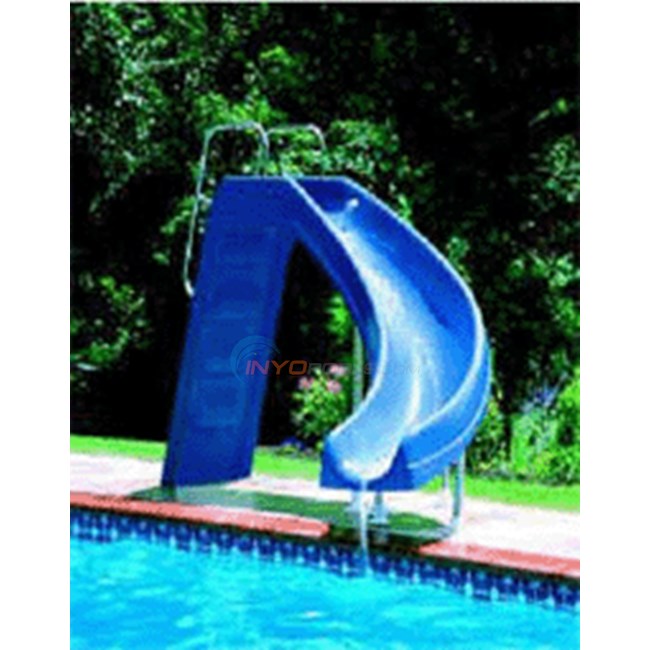 S.R. Smith Marine Blue Cascade Swimming Pool Slide 4 ft. - 6 in. Right - CASCADEDE-BR