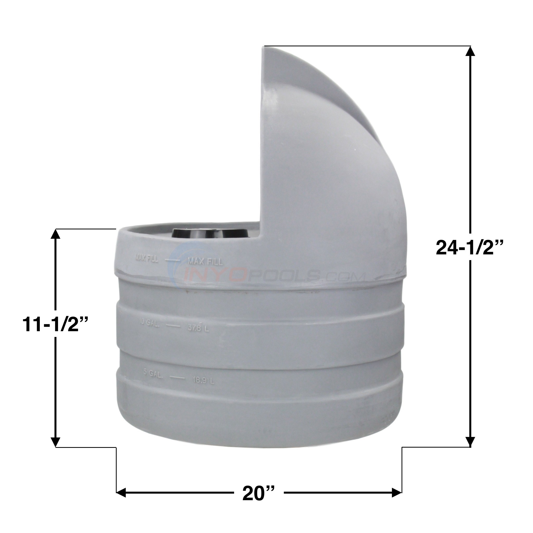 Stenner 15 Gal. Gray Tank Only, UV Resistant - STS15GC